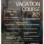 Vacation Course 2025 for Plus Two students organised by ECE department